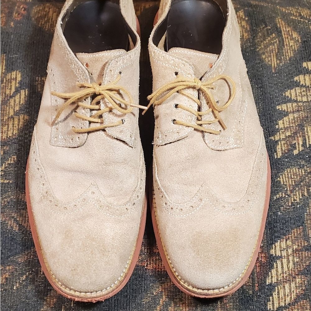 Cole Haan Lunarlon Lunagrand Men's Tan Suede Wingtip Shoes Size 10